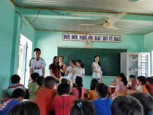 VMO members introducing themselves to children at ACWP school.